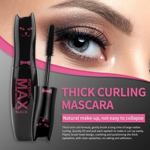 MANSHILI Ibcccndc make up MAX volume curling Mascara waterproof thick lash extention natural makeup eye Black cat kitty cute