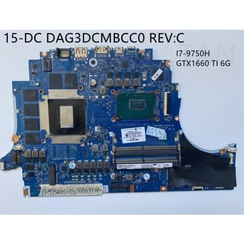 Laptop motherboard DAG3DCMBCC0 FOR HP 15-DC L51791-601 with I7-9750H cpu GTX1660TI 4GB GPU Fully tested and works perfectly