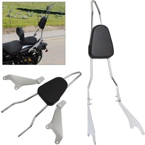 Motorcycle Chrome Detachable Rear Passenger Seat Backrest Sissy Bar with Cushion Pad For 2014-2019 Yamaha Star Bolt XV950 XVS950
