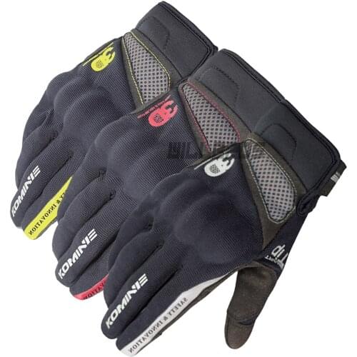 Touch Screen Gloves Komine GK-163 3D Mesh Guantes Motorcycle Motorbike MTB ATV Bike Riding Luvas Mens