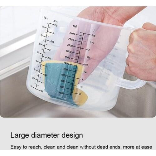 N58C 2.5L Baking Measuring Cup Scale Mixing Bowl with Lid Transparent Plastic Mixing Cup