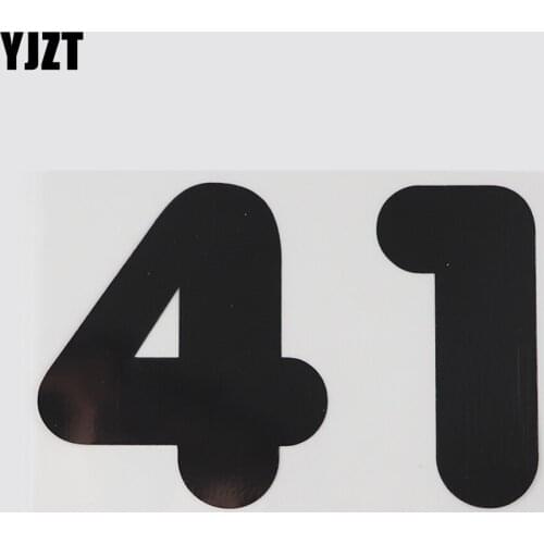 YJZT 17.3CM×11.3CM 41 Number Decal Creative Arabic Numbers Motorcycle Racing Sticker Vinyl Car Stickers 13D-0553