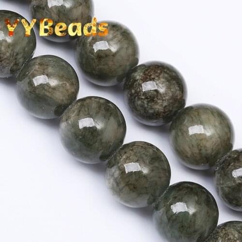 Top Quality Natural Dark Green Jades Chalcedony Beads 6 8 10 12mm Loose Charm Beads For Jewelry Making DIY Bracelet Earrings 15"