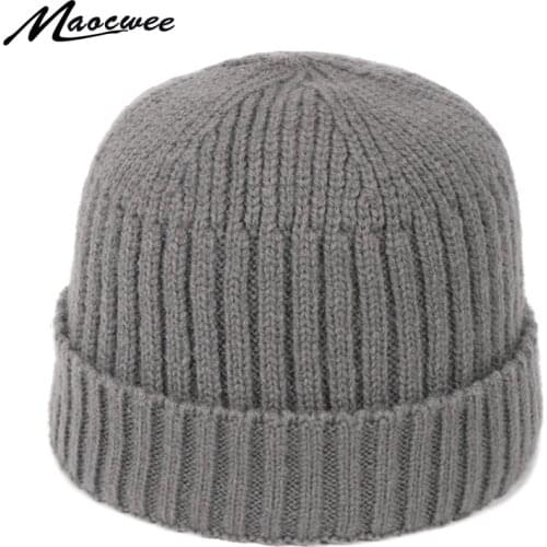 Autumn and winter mens and womens knitted caps ladies outdoor warm beanie hat street retro Melon skin cap