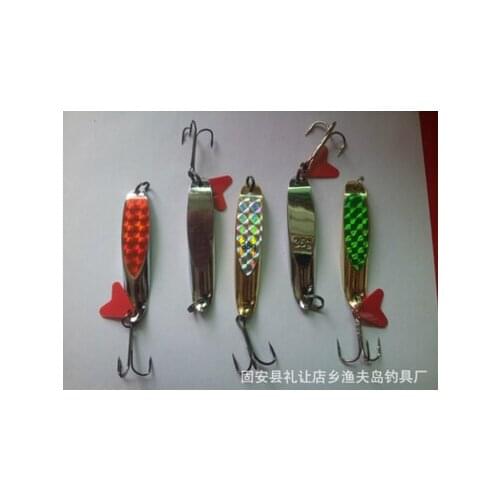 50pcs/lot 28g 32g 35g 42g Colorful Metal Fishing Lures Bass Crank Bait Spoon Crank Bait Tackle Hooks