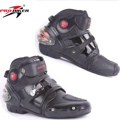 Pro-biker Professional Motorcycle Boots Men Racing Motorbike Boots Botas Motorcycles Moto Riding Shoes Size 40-45 Black A9003