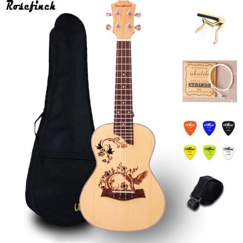 Rosefinch 23 inch Ukulele Panel Spruce Mahogany with Bag Tuner 4 strings Hawaii guitar ukulele for ukulele conert UK2319A