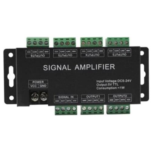 Signal Amplifier for WS2801 LPD8806 LPD6803 WS2812 WS2811 RGB LED Strip DC12-24V