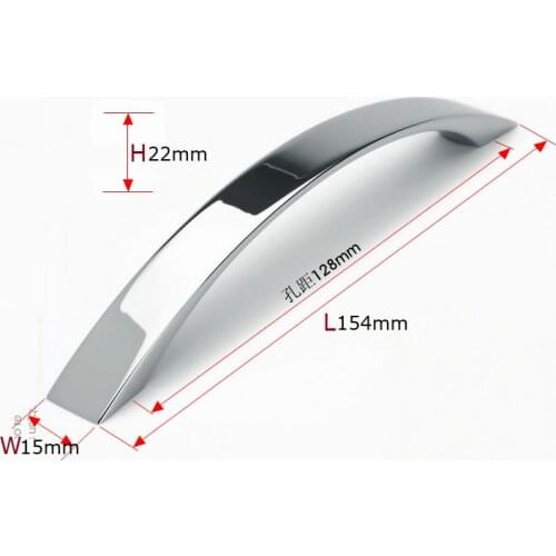 VIBORG 1 Piece 128mm Zinc Alloy Modern Kitchen Cabinet Cupboard Door Handle Pull Wardrobe Dresser Drawer Handles Pulls Chrome