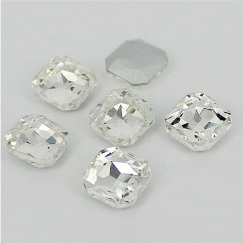 All size White Crystal 8-23mm Square Octagon Fancy Stones Glass Crystal Jewelry Finding Rhinestones