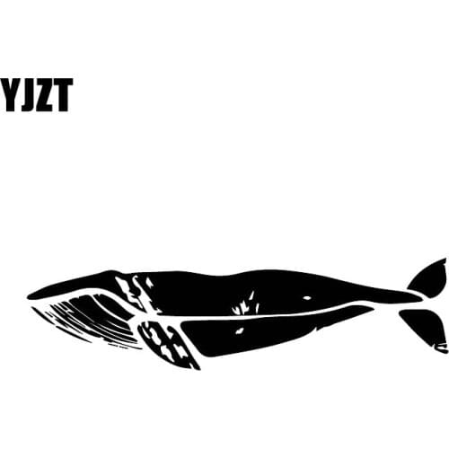 YJZT 5CM*18CM Whale Pattern Art decal Fashion Car Door Window Trend Car Stickers Black/Silver C30-0207