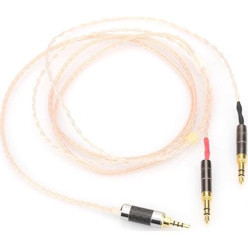 YTER 8 Cores 7N OCC Single Crystal Copper Headphone Upgrade Cable earphone wire for Me ze 99 Classics/t1 t5p/D600 D7100