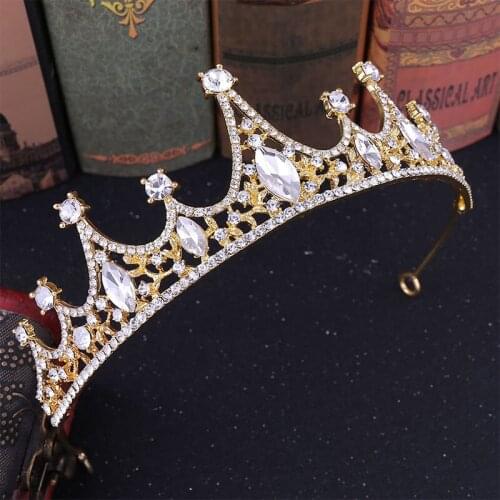 FORSEVEN Rhinestone Crystal Tiara Crown de Noiva Headpieces Princess Diadem Women Bride Noiva Wedding Hair Jewelry Accessories