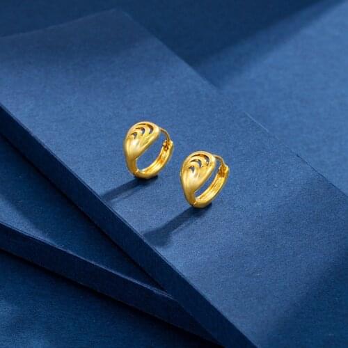 Stud Earrings for Women Simple Chinese Style Vintage Gold Color Earrings for Wedding Engagement Fashion Jewelry kolczyki damskie