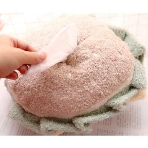 Cute 1pc 22cm cartoon very soft hamburger shape plush paper towel case Vehicle tissue creative stuffed toy creative gift