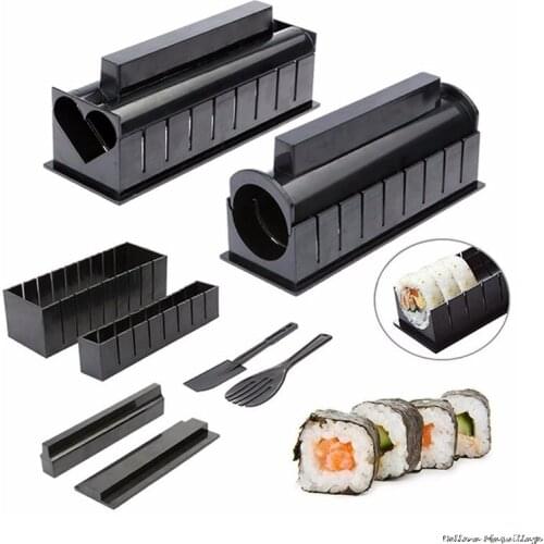 10 Pcs/Set DIY Sushi Making Kit Roll Sushi Maker Rice Roll Mold Kitchen Sushi Tools Japanese Sushi Cooking Tools Kitchen Tools