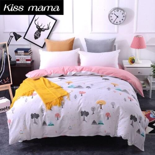 100% Cotton Duvet Cover Customized Size Quilt Cover King/Queen/Twin/Single White Tree Bedding
