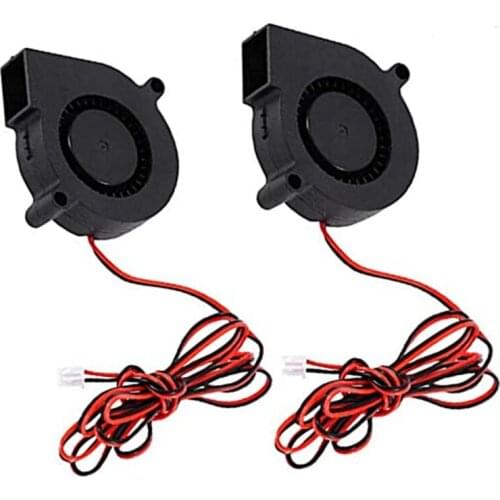 2pcs 5015 3D Printer DC Brushless Blower 12V/24V Cooling Fan for i3 CR-10 and Other Small Appliances Series Repair Replacement