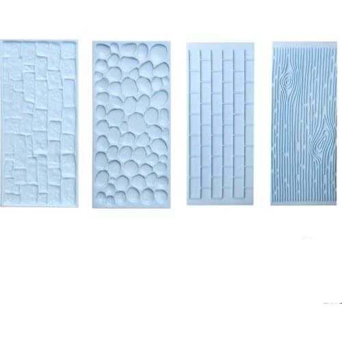 2pcs/set Stone Tree Bark Shape Embossed Sugar Fondant Baking Molds Chocolate Cake Mold DIY Mold Baking Tools