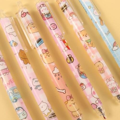 3pcs/lot Kawaii Colorful cartoon bear Cute Press Gel Pen Rollerball Pen 0.5mm Black Ink