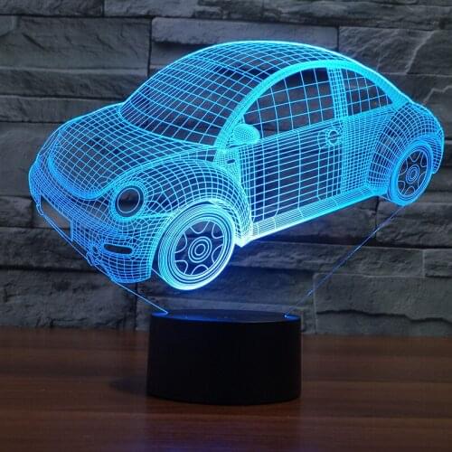 Creative Car 3d Led Lamp Acrylic Decorative Colorful Gift 3d Modern Table Lamp Car Lovely Cartoon Childrens Toys