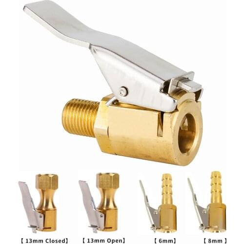 6mm 8mm 13mm Car Tire Inflator Valve Air Pump Auto Repair Tool Valve Clip Air Pump Chuck Brass Tyre for Compressor Car Connector