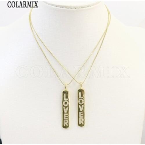 8 Pcs Rectangle Lover Pendant necklace jewelry Fashion jewelry chain necklace Handmade Necklace design 7403