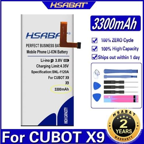 HSABAT X9 3300mAh Top Capacity Battery for CUBOT X9 Smart Phone Batteries