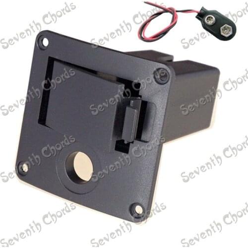 Active Bass Guitar Humbucker Picku 9V Battery Box/Holder/Case/Compartment Cover and Battery Clip Buckle with jack hole (LG-10)