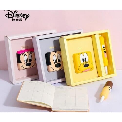 Disney cute Mickey Minnie cartoon office study notepad decompression pen student notebook set Children cartoon drawing notebook
