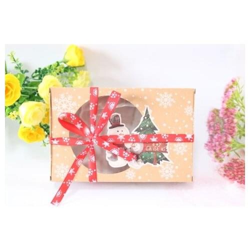 DABONAS Christmas Kraft Paper Gift Bag Kawaii Santa Claus Elk Candy Chocolate Cookies Bag Merry Christmas Decorations Navidad