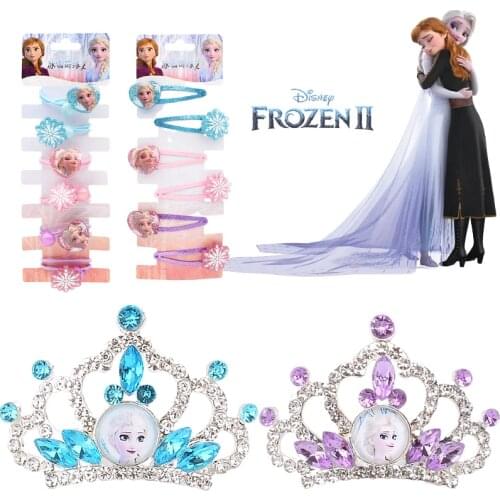 Disney Frozen 2 Anna Elsa Sofia Ariel Girls Crown Headdress Side Clip For Kids Pretend Play Makeup Toys Christmas Gifts