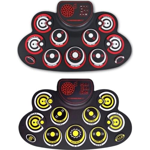 Lectronic Drum Set - Practice Drum Pad Roll Up Potable Drum Kit with Headphone J N58B