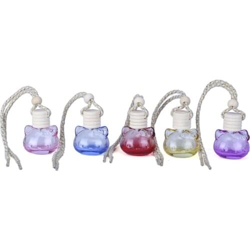 8ml Perfume Atomizer Empty Perfume Bottles Glass Cat Head Pendant Container Refillable Bottles Wholesale 10pc