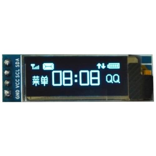 IIC I2C 0.91"128x32 Blue OLED LCD Display Module 3.3v 5v FOR AVR Arduino