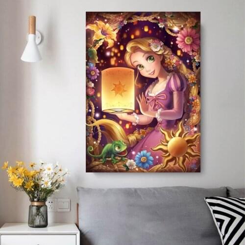 Disney Princess Canvas Painting Disney Alice in Wonderland Cartoon Girl Poster Watercolor Prints Nursery Art Wall for Kids Room