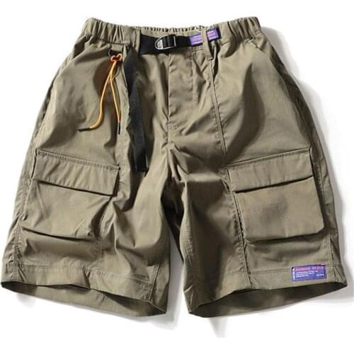 Summer Cargo Pants Men Casual Elastic Waist Pocket Baggy Shorts Outdoor Sport Style Fashion Knee-length Pants Plus Size Overalls