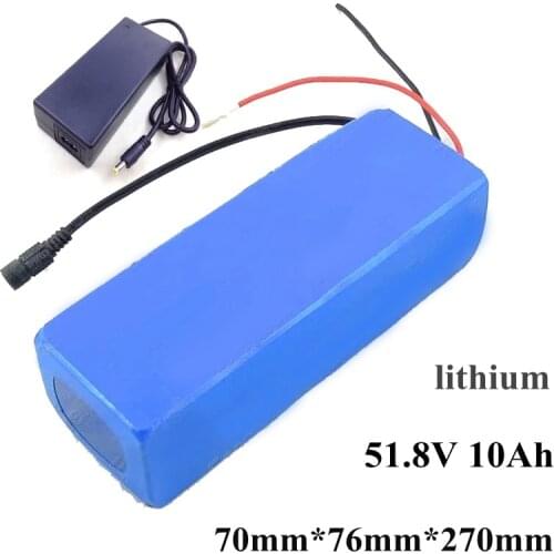 Li-ion battery 51.8v 10ah 14S lithium battery pack 52v 13.6ah batterie for ebike electric bicycle 48v 52v 1000W + 58.8v charger