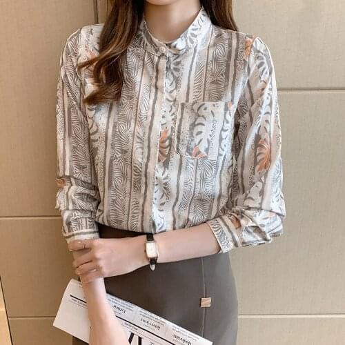 Fashion printing ladies shirts Womens Blouses 2021 Spring Autumn Long Sleeve Shirts Tops Blusas Mujer