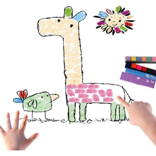 Montessori Educational Drawing Board Toys DIY Cartoon Animal Finger Painting Coloring Books Kids Craft For Creativity Excitation