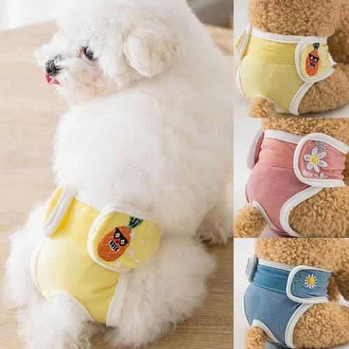 Washable Dog Diapers Cute Physiological Pants Reusable Cover Up Panties Adjustable Nappies Dogs Panties Shorts Underwear Briefs