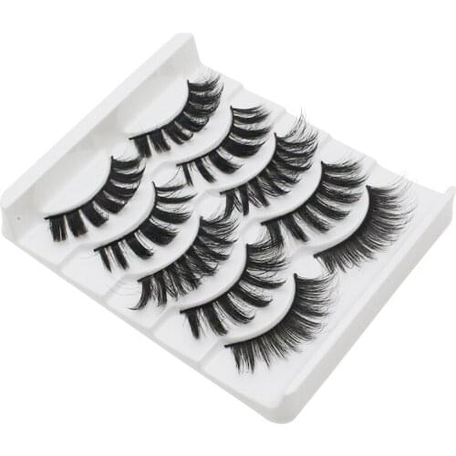 NEW 5 Pairs 5 Styles 3D Faux Mink Hair Soft False Eyelashes Fluffy Wispy Thick Lashes Handmade Soft Eye Makeup Extension Tools