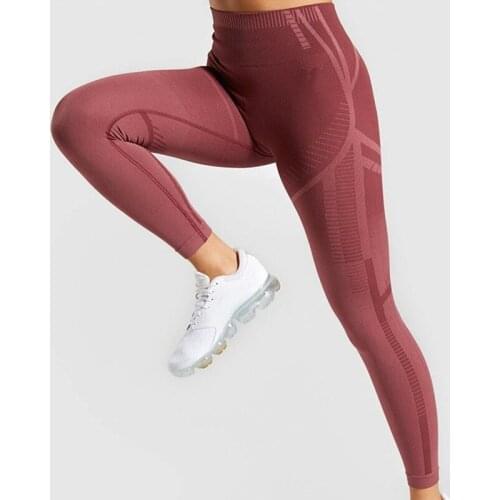 New seamless yoga pants for womens sports and fitness pants for womens high waisted elastic nine point tights running
