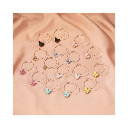 New fashion Colorful Acrylic Butterfly Earrings For Women girl Accessories jewelry wholesale