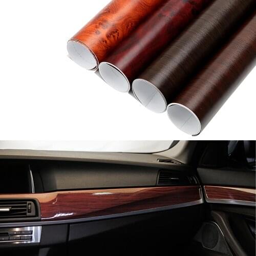 30x100cm Glossy PVC Wood Grain Car Wrap Film Decal Wood Grain Textured Automobiles Internal Decoration Sticker DIY Car-Styling