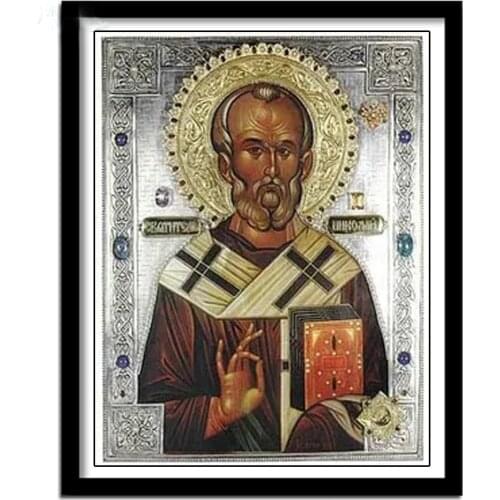 Full square diy 5d diamond st. nicholas of myra painting mosaic diamond embroidery religious 5d photos by numbers