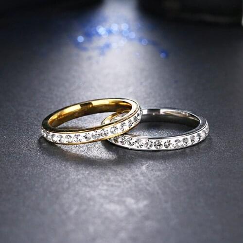 Luxury Concise Design Crystal Zircon Rings For Women Romantic Valentines Gifts Fashion Wedding Promise Ladies Ring Engagement