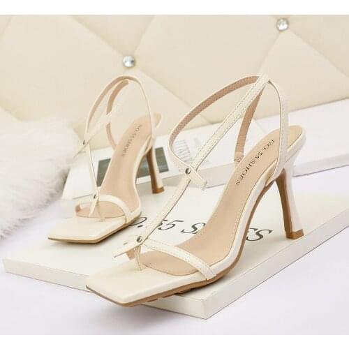 Hollow Women Shoes Fashion Hoof High Heel Sandals Open-toe Buckle Summer Ladies Pumps Sexy Casual Back Strap Ankle Strap