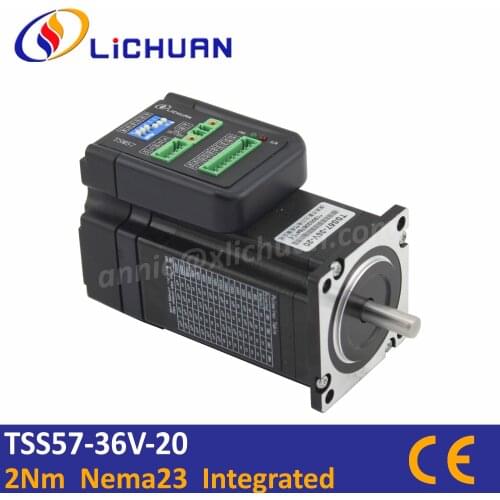 Lichuan Closed Loop Stepper motor 2.0Nm D=8mm 285Oz-in Nema 23 Hybrid Integrated Stepper Servo Motor with drive DC24-50v 3.5A