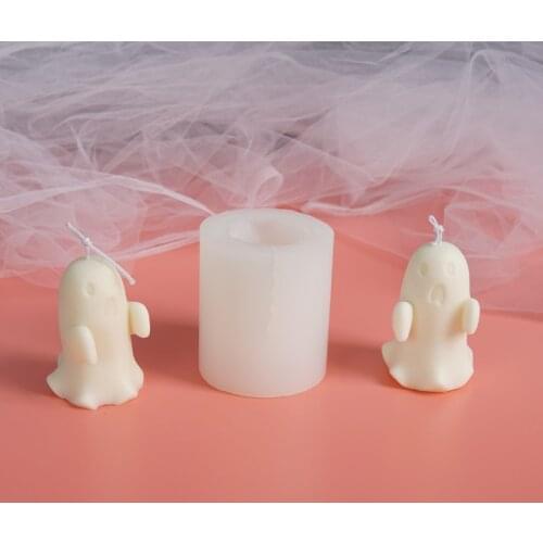 Halloween Ghost Candle Silicone Molds DIY Cute Abstract Character Aromatherapy Plaster Resin Soap Molds Home Decoration